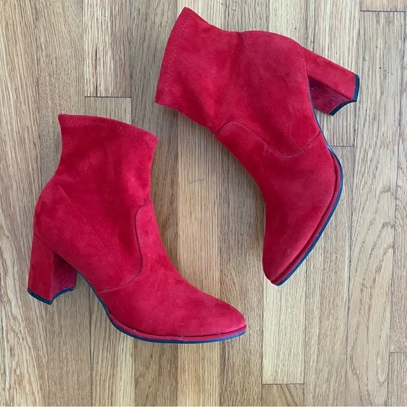 NWOT Marc Fisher Red Suede Boots, Sz 7.5 - Picture 3 of 8